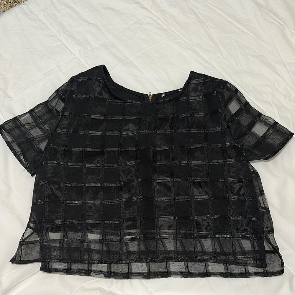 Elegant Black Sheer Women's Top